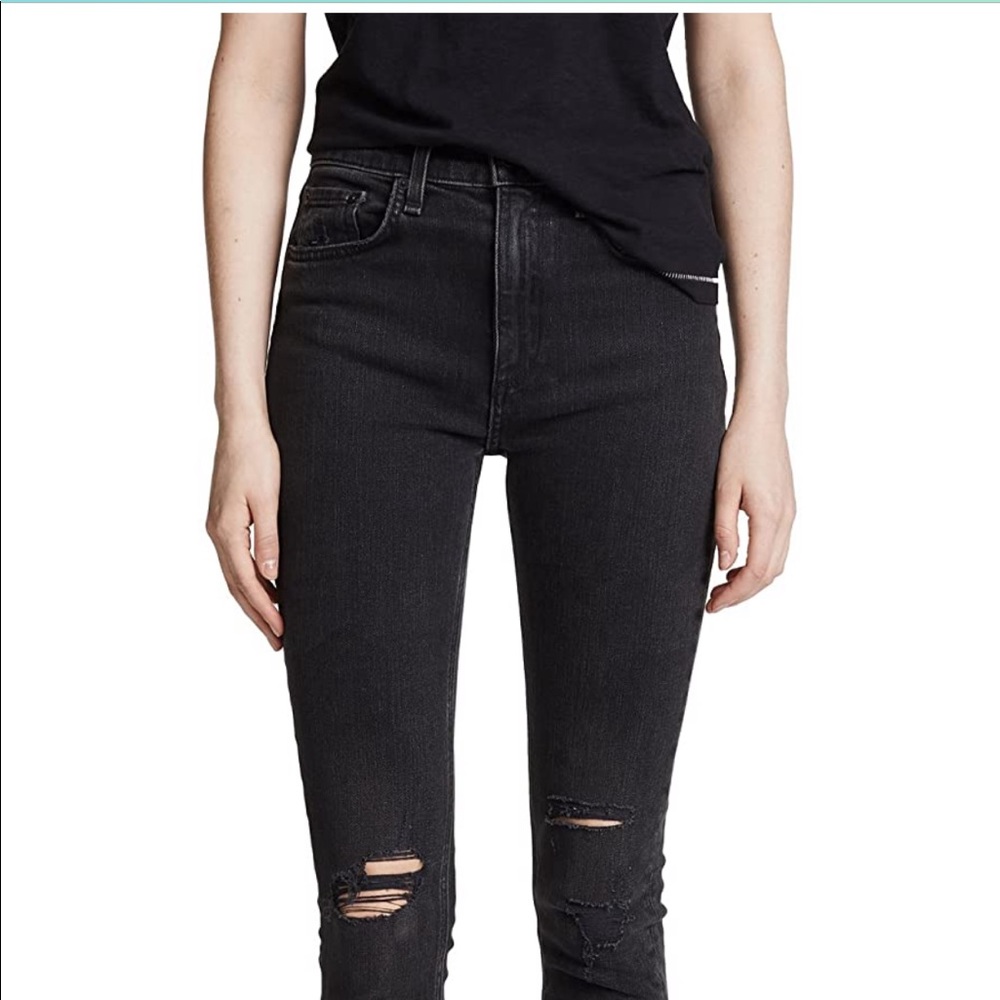 Rag & Bone Black Nina distressed skinny jeans NWT